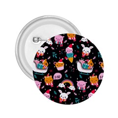 Colorful Funny Christmas Pattern Merry Xmas 2.25  Buttons