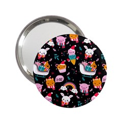 Colorful Funny Christmas Pattern Merry Xmas 2.25  Handbag Mirrors