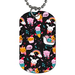 Colorful Funny Christmas Pattern Merry Xmas Dog Tag (One Side)