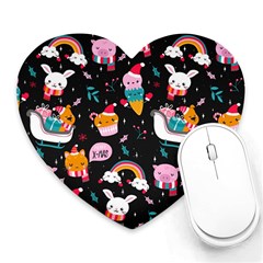 Colorful Funny Christmas Pattern Merry Xmas Heart Mousepads