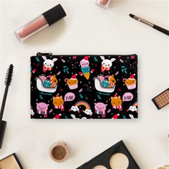 Colorful Funny Christmas Pattern Merry Xmas Cosmetic Bag (Small)