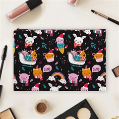 Colorful Funny Christmas Pattern Merry Xmas Cosmetic Bag (Large)