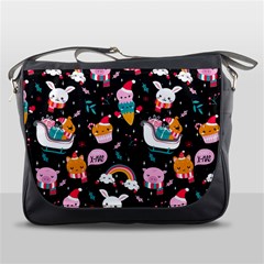 Colorful Funny Christmas Pattern Merry Xmas Messenger Bag