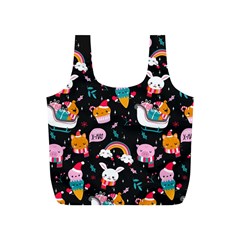 Colorful Funny Christmas Pattern Merry Xmas Full Print Recycle Bag (S)