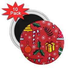 Colorful Funny Christmas Pattern 2 25  Magnets (10 Pack)  by Vaneshart