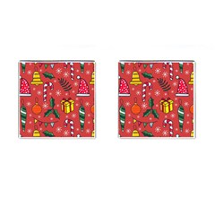 Colorful Funny Christmas Pattern Cufflinks (square) by Vaneshart