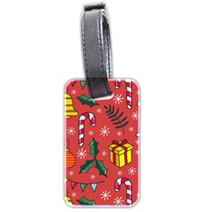 Colorful Funny Christmas Pattern Luggage Tag (two Sides) by Vaneshart