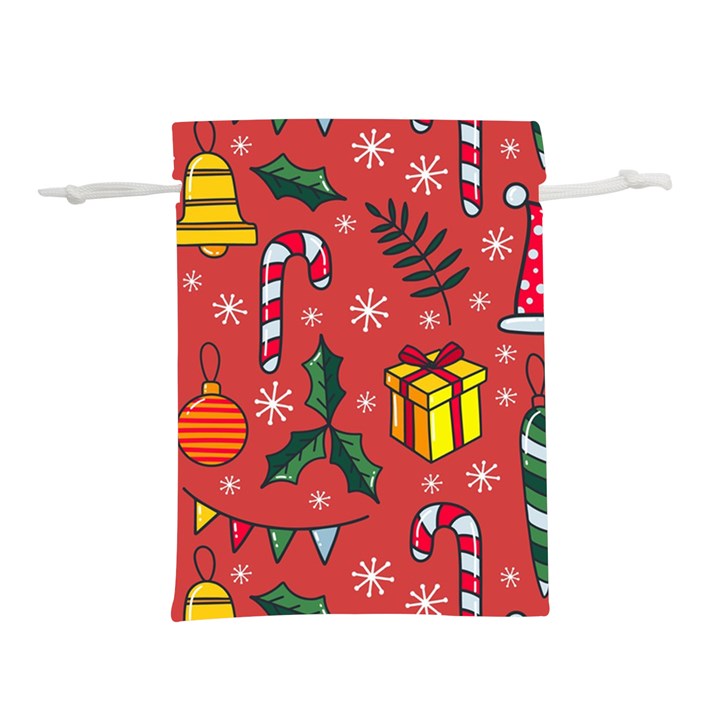 Colorful Funny Christmas Pattern Lightweight Drawstring Pouch (L)