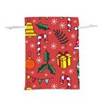 Colorful Funny Christmas Pattern Lightweight Drawstring Pouch (L) Back