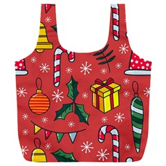 Colorful Funny Christmas Pattern Full Print Recycle Bag (xxl)