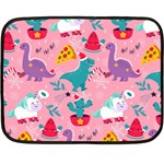 Colorful Funny Christmas Pattern Ho Ho Ho Double Sided Fleece Blanket (Mini)  35 x27  Blanket Front