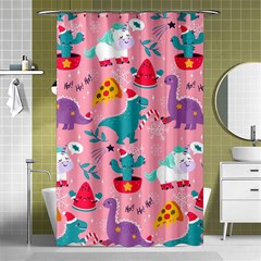 Colorful Funny Christmas Pattern Ho Ho Ho Shower Curtain 48  X 72  (small)  by Vaneshart