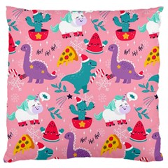 Colorful Funny Christmas Pattern Ho Ho Ho Large Cushion Case (one Side) by Vaneshart