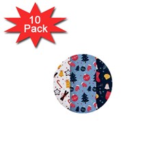 Christmas Pattern Collection Flat Design 1  Mini Buttons (10 Pack)  by Vaneshart