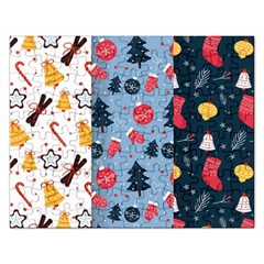 Christmas Pattern Collection Flat Design Rectangular Jigsaw Puzzl by Vaneshart