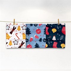 Christmas Pattern Collection Flat Design Hand Towel by Vaneshart