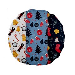 Christmas Pattern Collection Flat Design Standard 15  Premium Round Cushions by Vaneshart