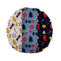 Christmas Pattern Collection Flat Design Standard 15  Premium Flano Round Cushions by Vaneshart