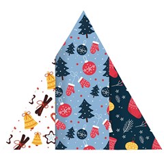 Christmas Pattern Collection Flat Design Wooden Puzzle Triangle