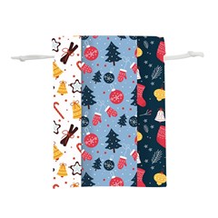 Christmas Pattern Collection Flat Design Lightweight Drawstring Pouch (l)