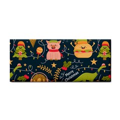 Colorful Funny Christmas Pattern Merry Christmas Xmas Hand Towel by Vaneshart