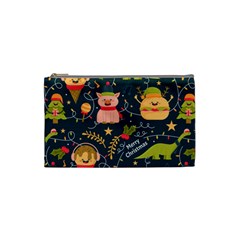 Colorful Funny Christmas Pattern Merry Christmas Xmas Cosmetic Bag (small) by Vaneshart