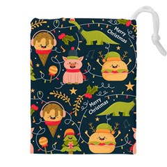 Colorful Funny Christmas Pattern Merry Christmas Xmas Drawstring Pouch (4xl) by Vaneshart