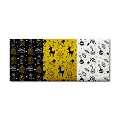 Black Golden Christmas Pattern Collection Hand Towel by Vaneshart