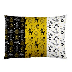 Black Golden Christmas Pattern Collection Pillow Case (two Sides) by Vaneshart