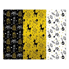 Black Golden Christmas Pattern Collection Double Sided Flano Blanket (large) 