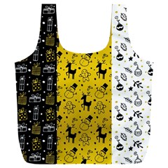 Black Golden Christmas Pattern Collection Full Print Recycle Bag (xxl) by Vaneshart