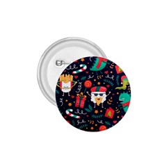 Colorful Funny Christmas Pattern Cute Cartoon 1 75  Buttons by Vaneshart