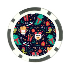 Colorful Funny Christmas Pattern Cute Cartoon Poker Chip Card Guard by Vaneshart