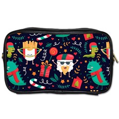 Colorful Funny Christmas Pattern Cute Cartoon Toiletries Bag (two Sides) by Vaneshart