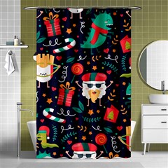 Colorful Funny Christmas Pattern Cute Cartoon Shower Curtain 48  X 72  (small)  by Vaneshart