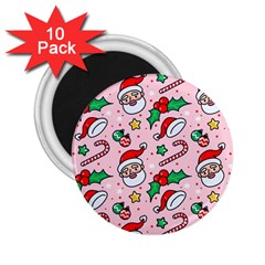 Colorful Funny Christmas Pattern Santa Claus 2 25  Magnets (10 Pack)  by Vaneshart