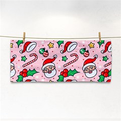 Colorful Funny Christmas Pattern Santa Claus Hand Towel by Vaneshart