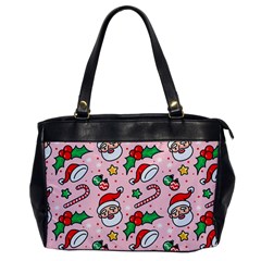 Colorful Funny Christmas Pattern Santa Claus Oversize Office Handbag by Vaneshart