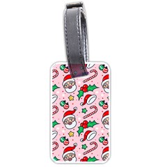 Colorful Funny Christmas Pattern Santa Claus Luggage Tag (one Side) by Vaneshart