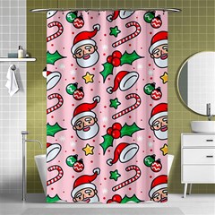 Colorful Funny Christmas Pattern Santa Claus Shower Curtain 48  X 72  (small)  by Vaneshart