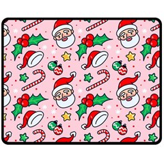 Colorful Funny Christmas Pattern Santa Claus Double Sided Fleece Blanket (medium)  by Vaneshart