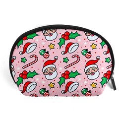 Colorful Funny Christmas Pattern Santa Claus Accessory Pouch (large) by Vaneshart