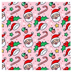 Colorful Funny Christmas Pattern Santa Claus Wooden Puzzle Square by Vaneshart