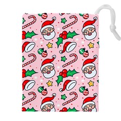 Colorful Funny Christmas Pattern Santa Claus Drawstring Pouch (4xl) by Vaneshart