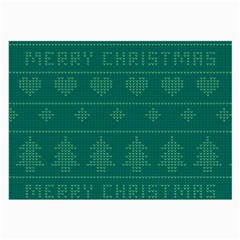 Beautiful Knitted Christmas Pattern Green Large Glasses Cloth by Vaneshart