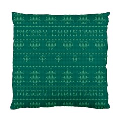 Beautiful Knitted Christmas Pattern Green Standard Cushion Case (one Side) by Vaneshart