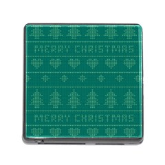 Beautiful Knitted Christmas Pattern Green Memory Card Reader (square 5 Slot) by Vaneshart