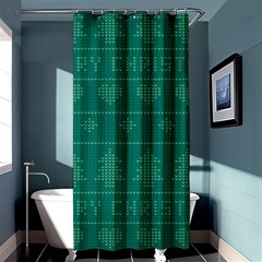 Beautiful Knitted Christmas Pattern Green Shower Curtain 36  X 72  (stall)  by Vaneshart