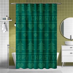 Beautiful Knitted Christmas Pattern Green Shower Curtain 48  X 72  (small)  by Vaneshart