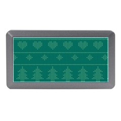 Beautiful Knitted Christmas Pattern Green Memory Card Reader (mini) by Vaneshart